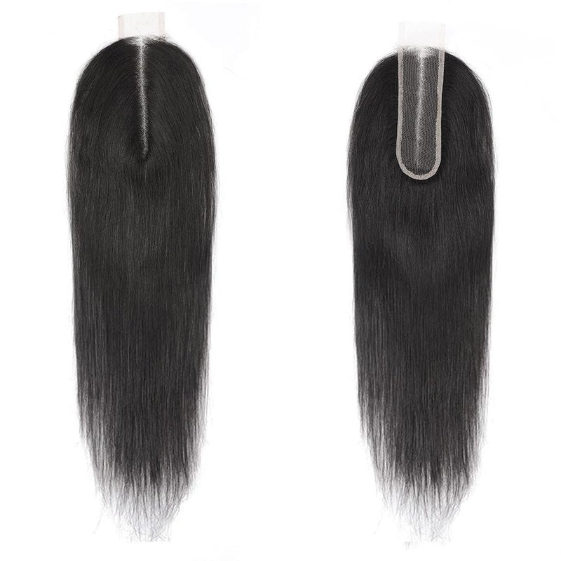NIKISS SKINLIKE Real HD Lace Closure, 2x6 HD Lace Closure Straight Human Hair Pre-Plucked Bleached Knots 0.095mm Ultra-thin Invisible Swiss Lace 14 Inch