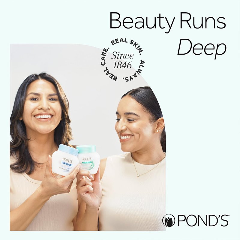 POND'S Dry Skin Cream 6-Pack – Rich Hydrating Facial Moisturizer for Sensitive Skin, Hypoallergenic, Dermatologist-Tested, Non-Comedogenic, 3.9 Oz Ea