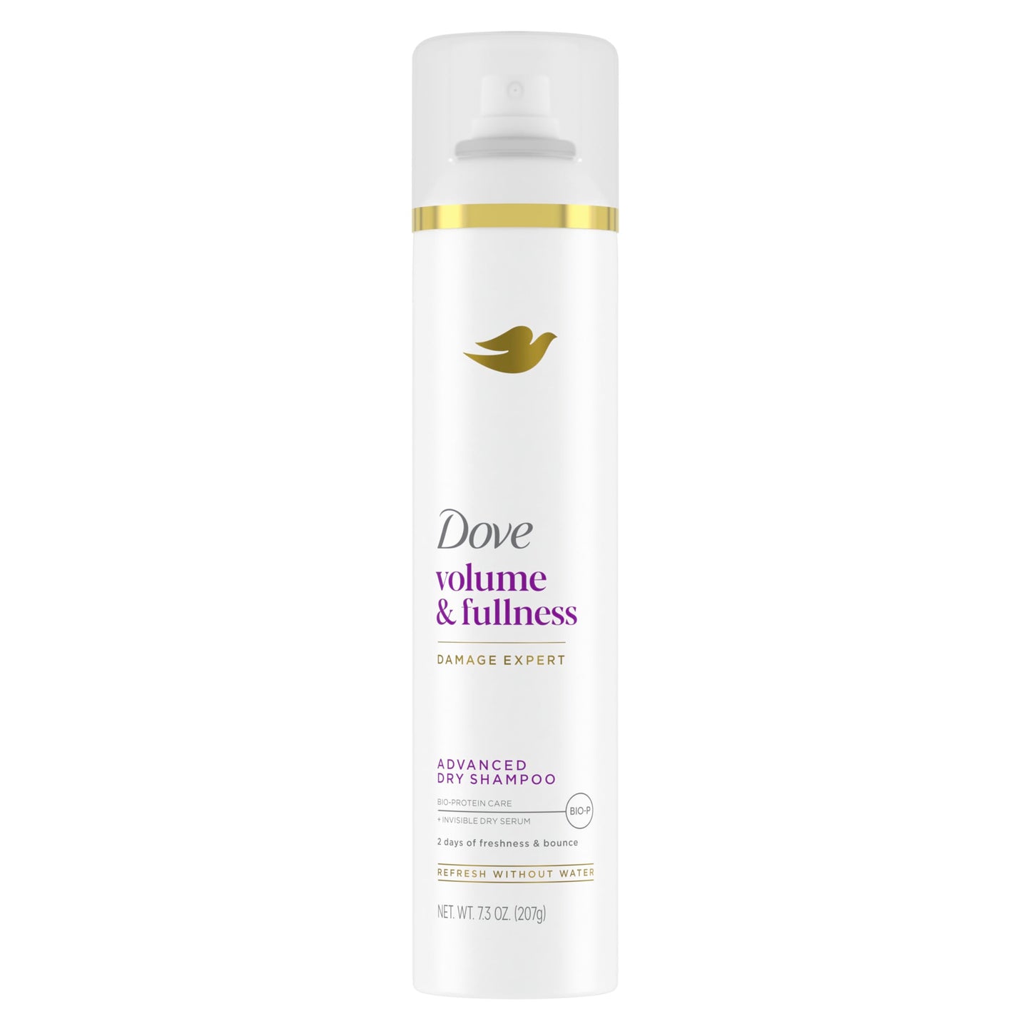 Dove Advanced Advanced Dry Shampoo Volume & Fullness Refresh & Revive Flat Hair Without Water for 2 Days of Freshness & Bounce 7.3 oz