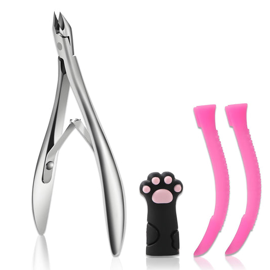 HaimiLiya Cuticle Nippers, Professional Accurate Fast Sharp Small Jaw Cuticle Cutters, Nail Cuticle Cutting Pliers, Nail Dead Skin Remover Tool,Stainless Steel Cuticle Trimmer, Silver, Jaw 3mm