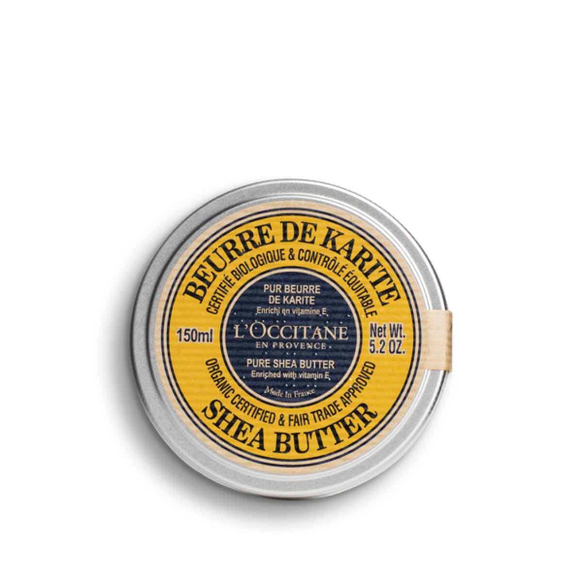 L'OCCITANE Organic Certified Pure Shea Butter:, Nourish Dry Skin & Hair, With Vitamin E, Multipurpose Organic Beauty Balm, Treatment, Protects From Dryness, Softening