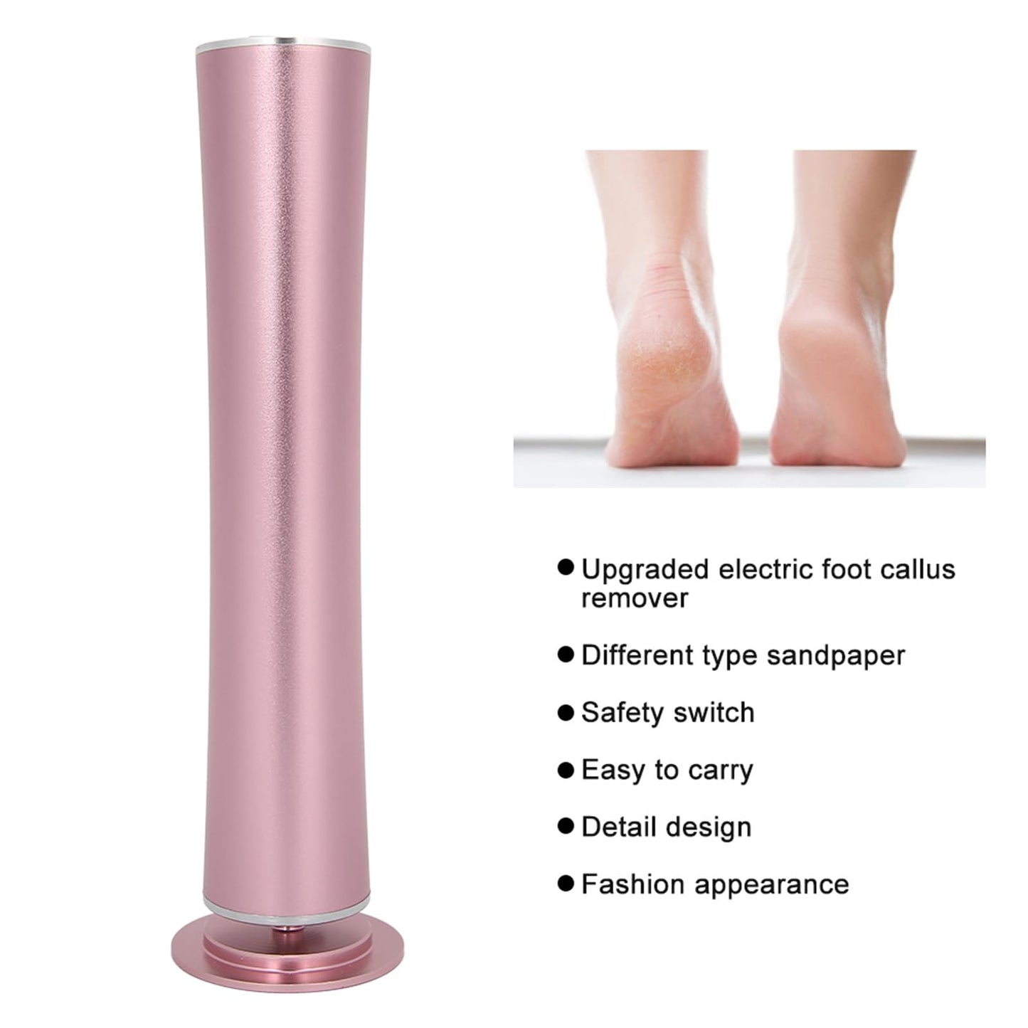 KooingTech Electric Foot Callus Remover, Electric Foot File with 60pcs Sharpener, Foot Sander for Remove Chapped Dry Dead Skin and Calluses on The Heel (US Plug 100-240V)