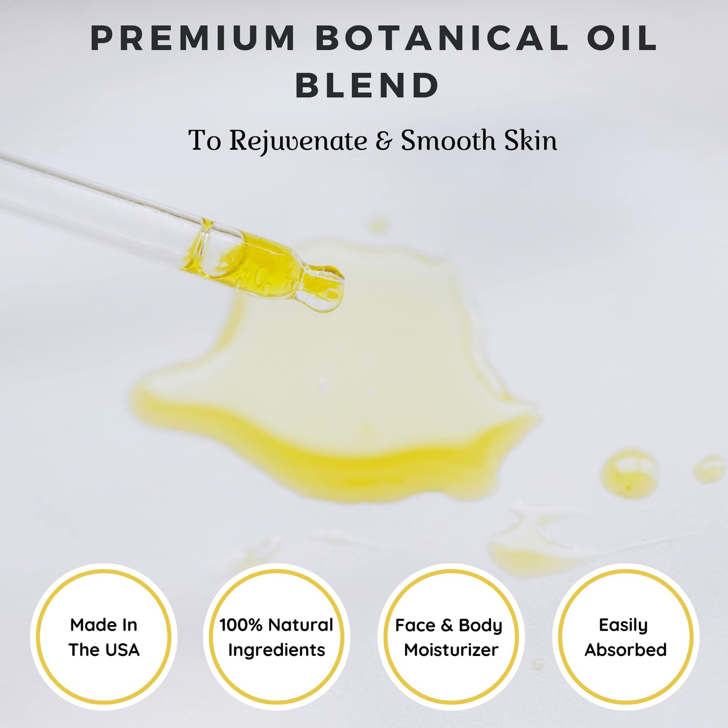 Yellow Bird Nourishing Face Oil - All Natural Hydrating, Anti Aging Facial Serum. Includes Jojoba, Marula, Primrose, & Rosehip for Restoring Skin
