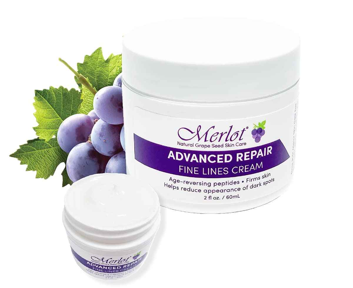 Merlot Fine Lines Eye Cream Advanced Repair with shea butter anti wrinkle peptides dark spot reducing moisture recovery for all skin types