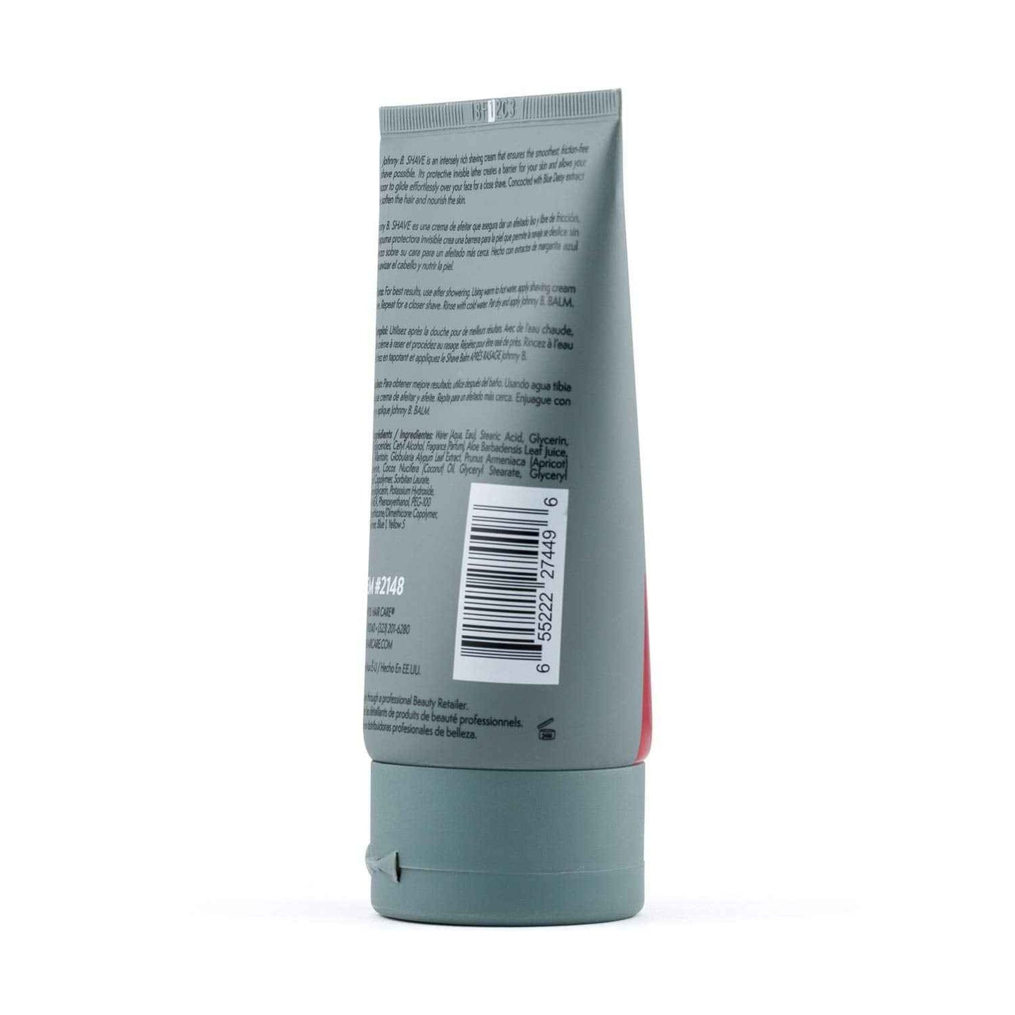 JOHNNY B. Professional Men's Shave Cream Tube 3.3 oz.