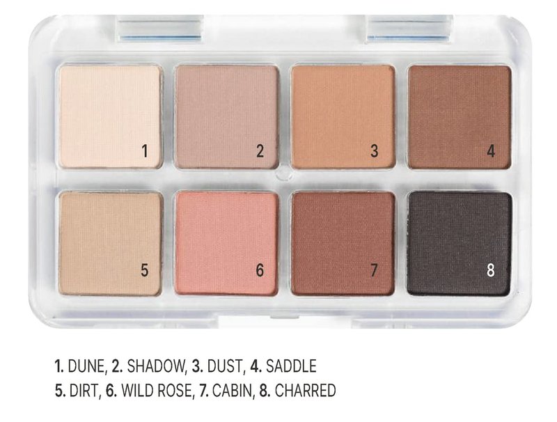 BAKEUP Neutral Eyeshadow Palette — Mini Travel Size Nude Matte Palette for Women, 8 High Pigment Everyday Shades, Compact Palm-Sized, Vegan & Cruelty Free, Natural Earth Tones by Celebrity Jo Baker