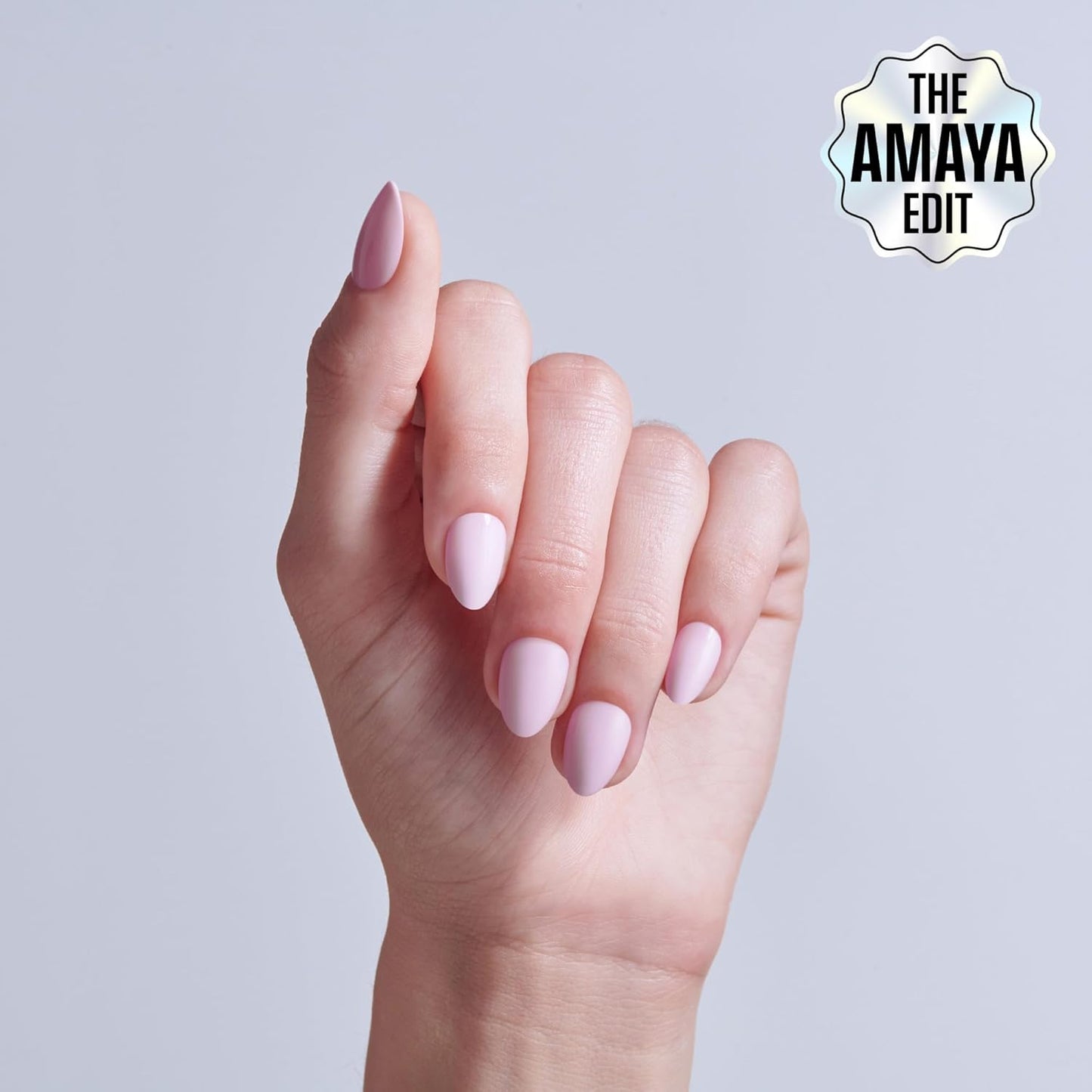 Kiss Core Press On Nails - Euphonious Pink Almond Shape | Short Size, 32 Nails, Glue & Manicure Kit Included