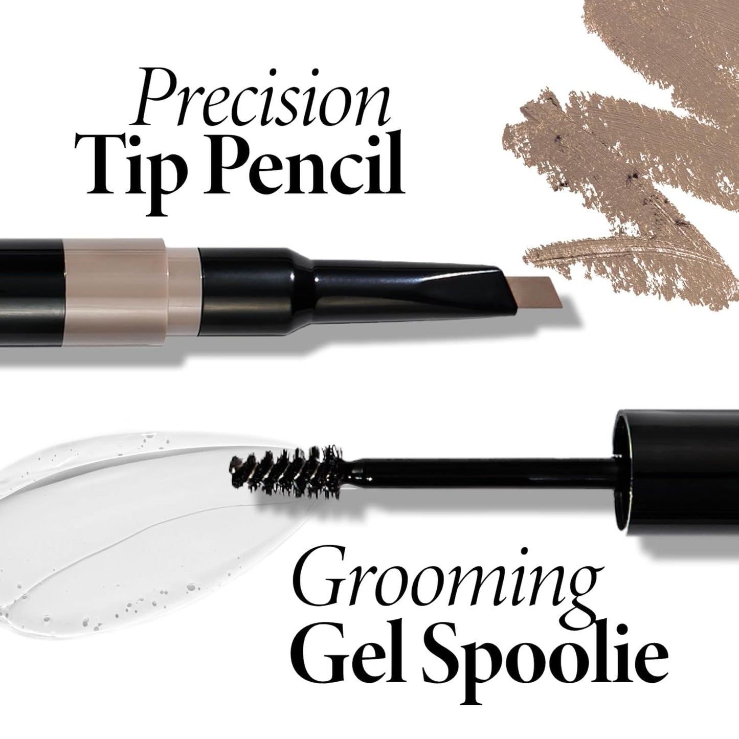 LAURA GELLER NEW YORK Sculpt-n-Stay 2-in-1 Waterproof Eyebrow Pencil & Brow Gel – Dark Brown – Fills Sparse Brows, Defines & Sets – Smudge-Proof, Long-Lasting, Natural Finish