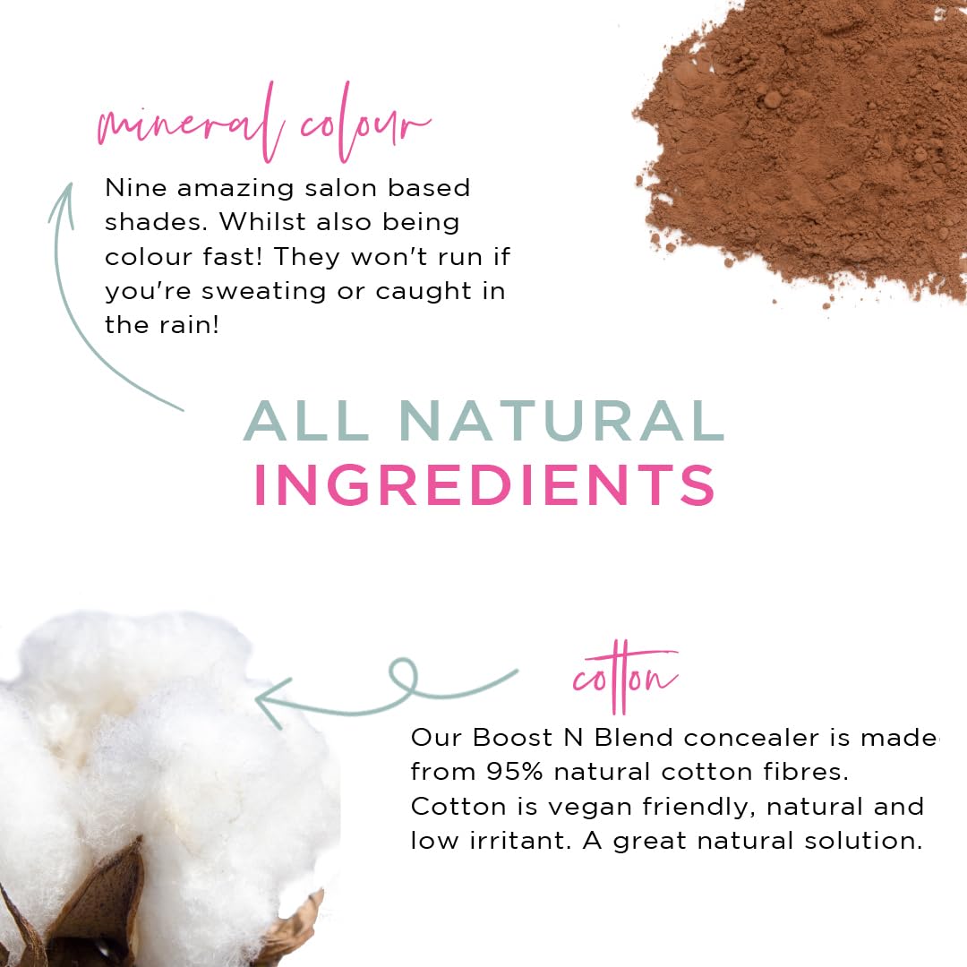 Hair Fibers for Thinning Hair - BOOST N BLEND Cotton Volumizer | Warm Cinnamon Brown (25g/0.88oz)