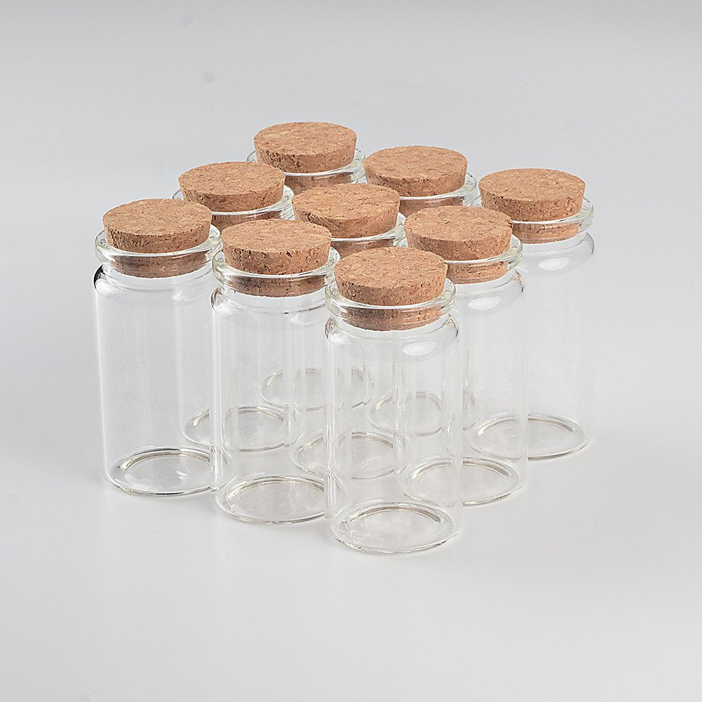 37X70X27mm 50ml Glass Bottles With Cork Transparent Empty Glass Vials Jars 50pcs/lot(50, 50ml-37x70x27mm)
