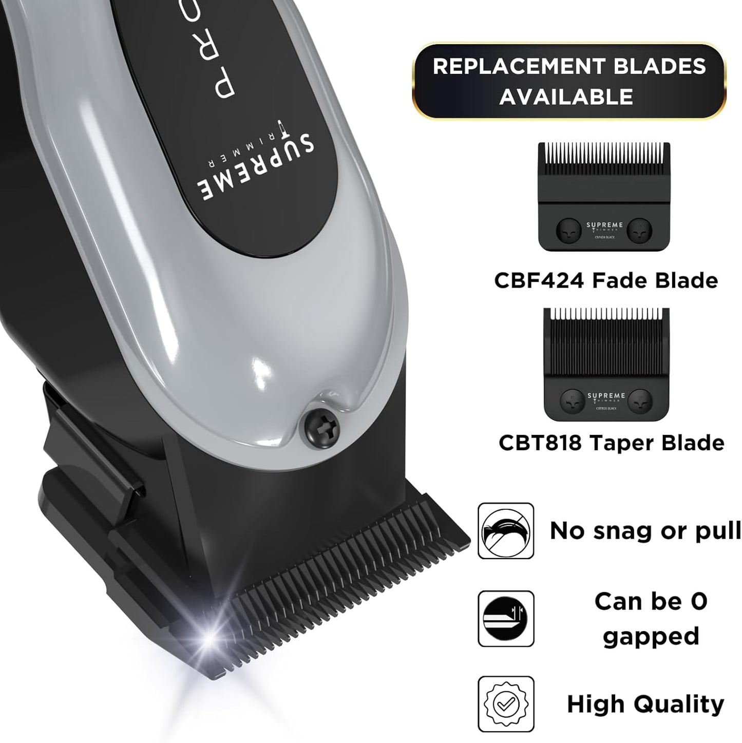 Professional Hair Clipper Set - Supreme Trimmer Pro | 210 Min Run Time, Fade Blade, Comb & Scissors Included