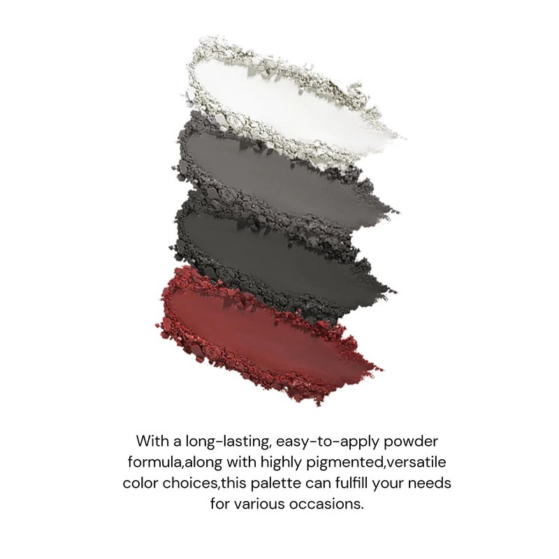 Flower Knows Swan Ballet Six-Color Makeup Palette,Black Red Face Makeup Palette with 4 Matte + 2 Shimmer Shades,Blendable Smooth Cute Make Up,0.23 Oz(02 Black Swan)