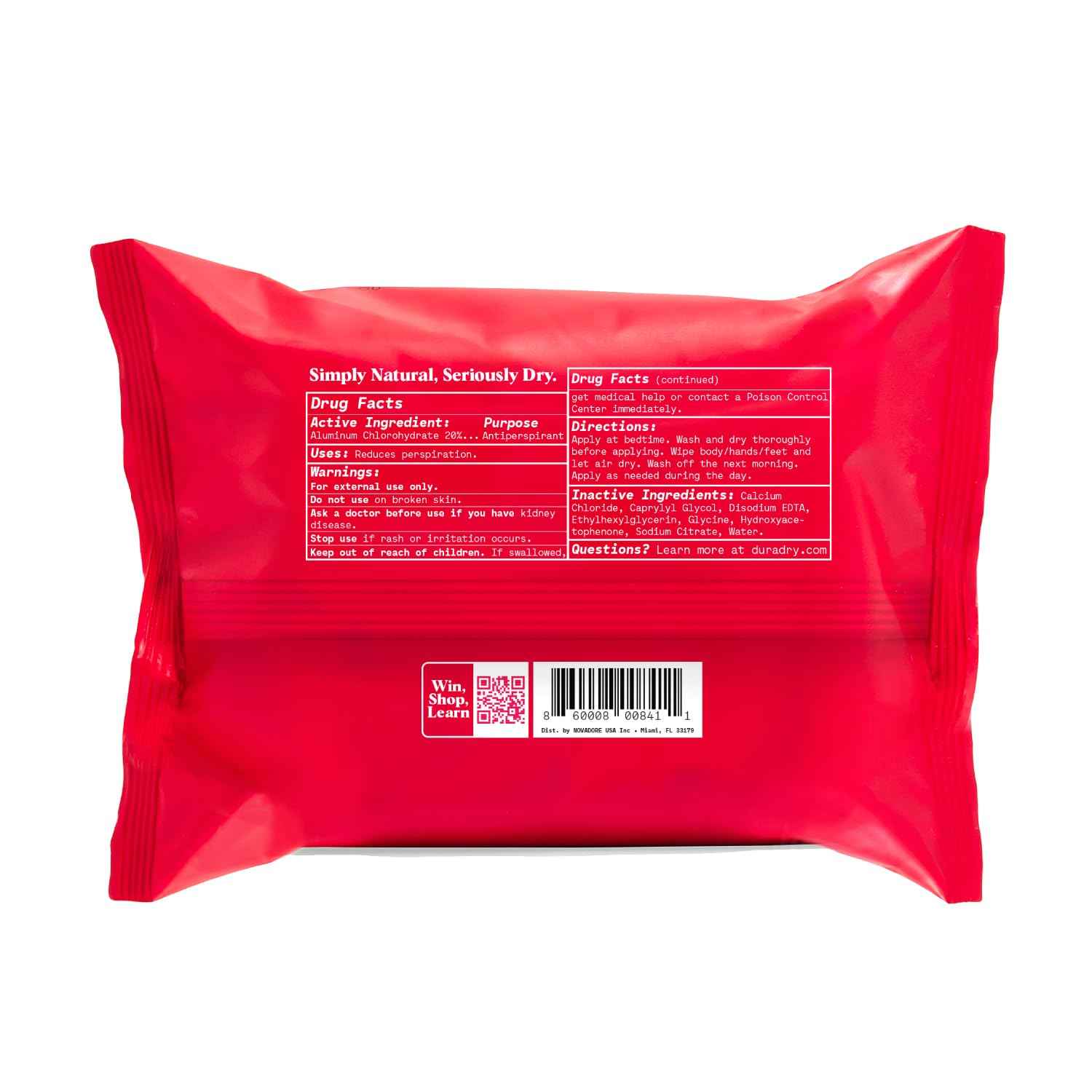 Whole Body Antiperspirant Wipes – Sweat Control Wipes for Under Boobs, Chest, Groin, Underarms, Hands, and Feet – Quick Drying, Travel-Friendly, Unscented, Pack of 1