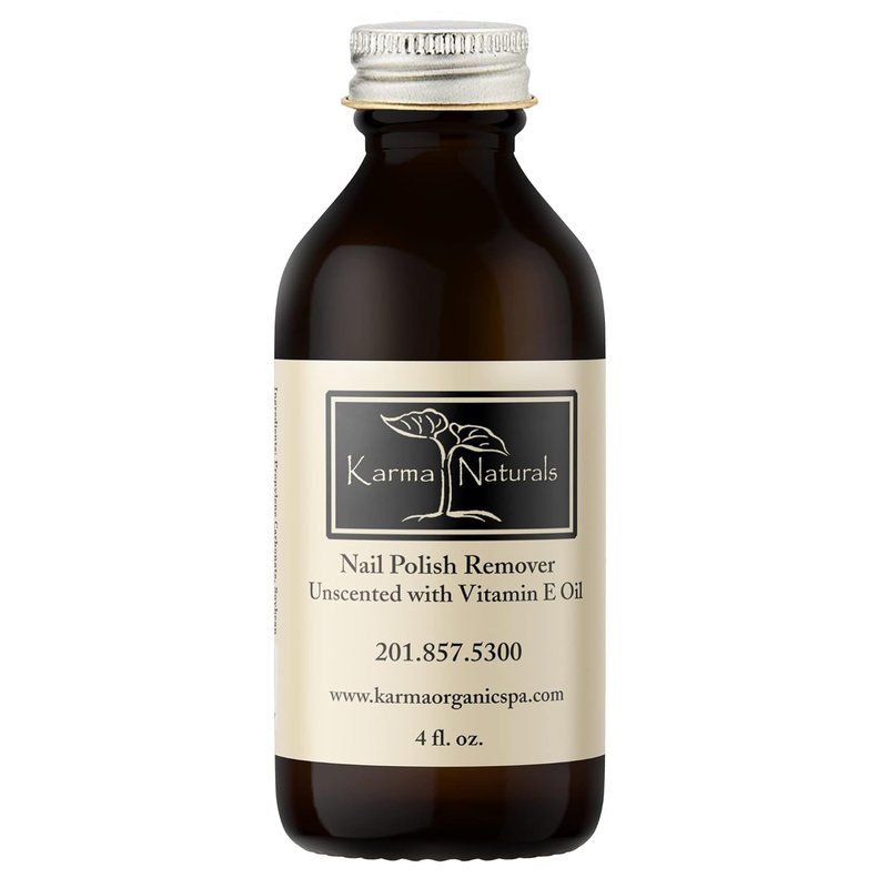 Organic Nail Polish Remover - Unscented with Vitamin E Oil | Non-Toxic, Vegan, Acetone-Free - 4 fl. Oz.