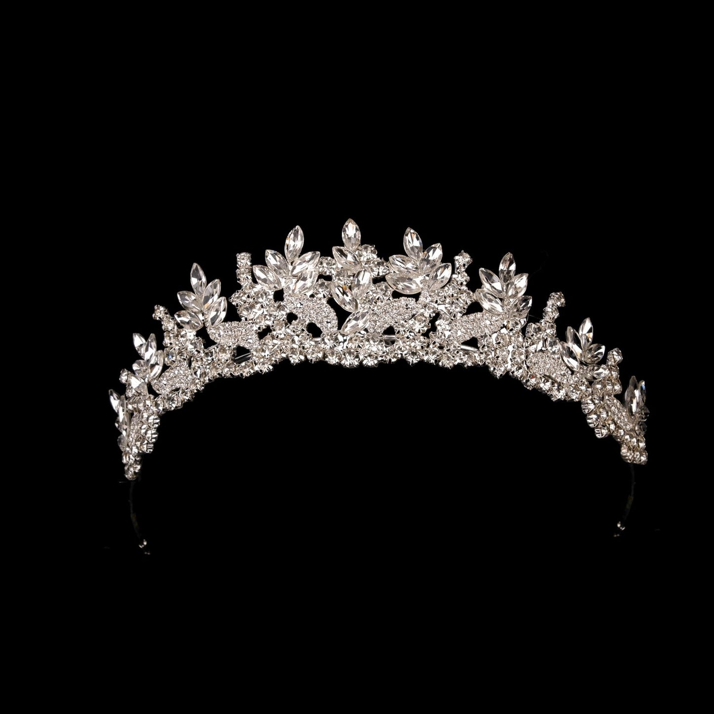 LIMELIA Women's Tiara for Henna Wedding Party|Glitter Hair Accessories for Bridal Birthday Pageant Prom Halloween Costume Christmas Party, Princess Crown|Crystal Stone-Silver