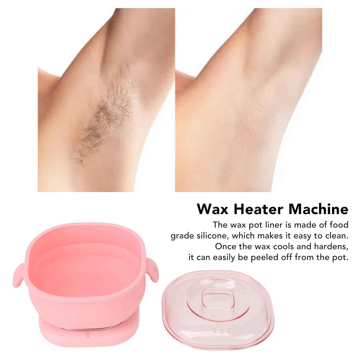 Wax Heater, US Plug 110-120V 100W Electric Hot Wax Warmer Machine, 400ml Silicone Silicone Pot Liner Melting Waxer for Hair Removal