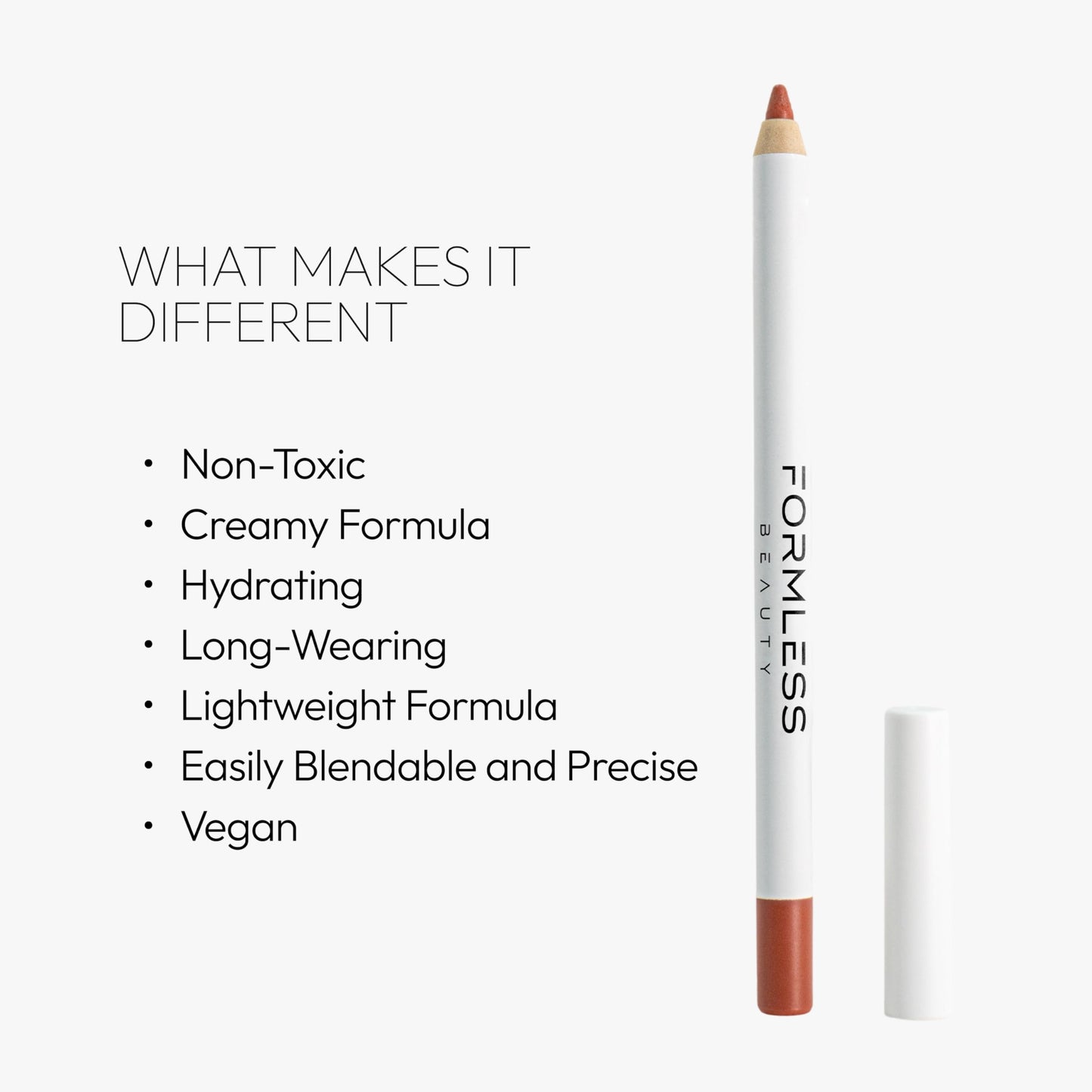 Formless Beauty by Jenny McCarthy Lip Liner Hydrating, Clean, Non-Toxic, Long-Wear (Peach Please)