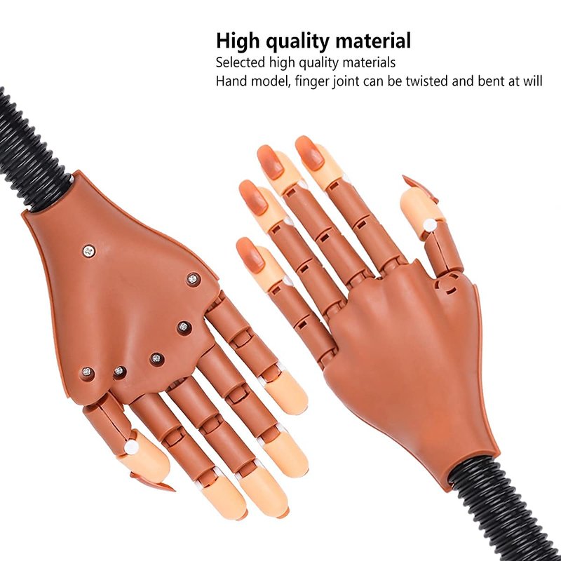 Acrylic Nail Practice Hand - Flexible Mannequin for Nail Art | 200 Pcs Fake Nail Tips Included