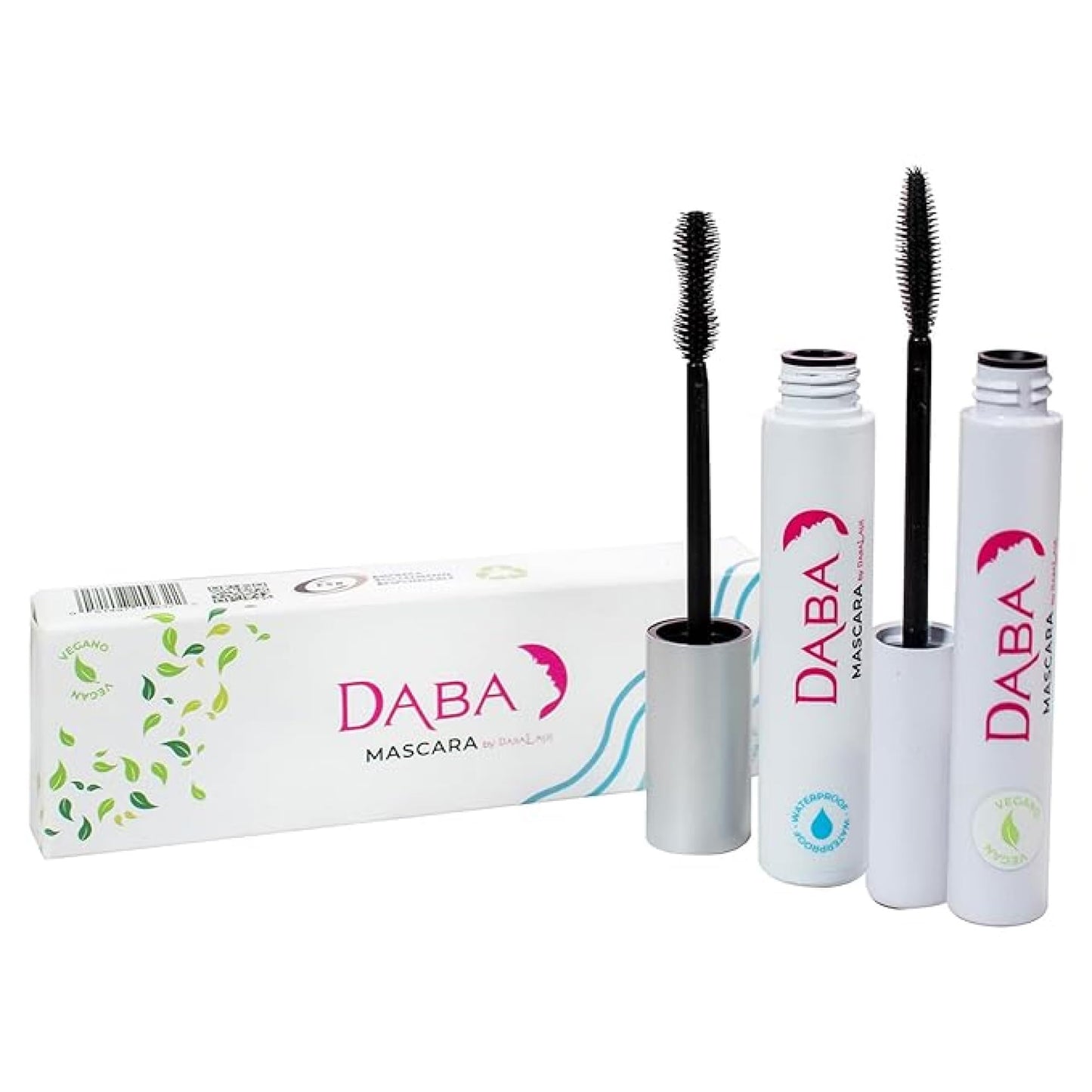 DABALASH Daba Duo – Waterproof Mascara & Gentle Vegan Mascara in Very Black – Promotes Longer, More Voluminous & Defined Lashes – Paraben & Cruelty-Free – 0.45 oz & 0.3 oz