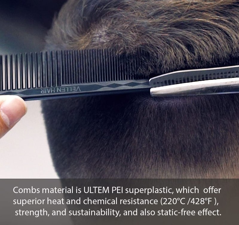 Ultimate Cutting Comb Set for Men & Women - Unbreakable PEI Material | Heat Resistant, 5-Pack