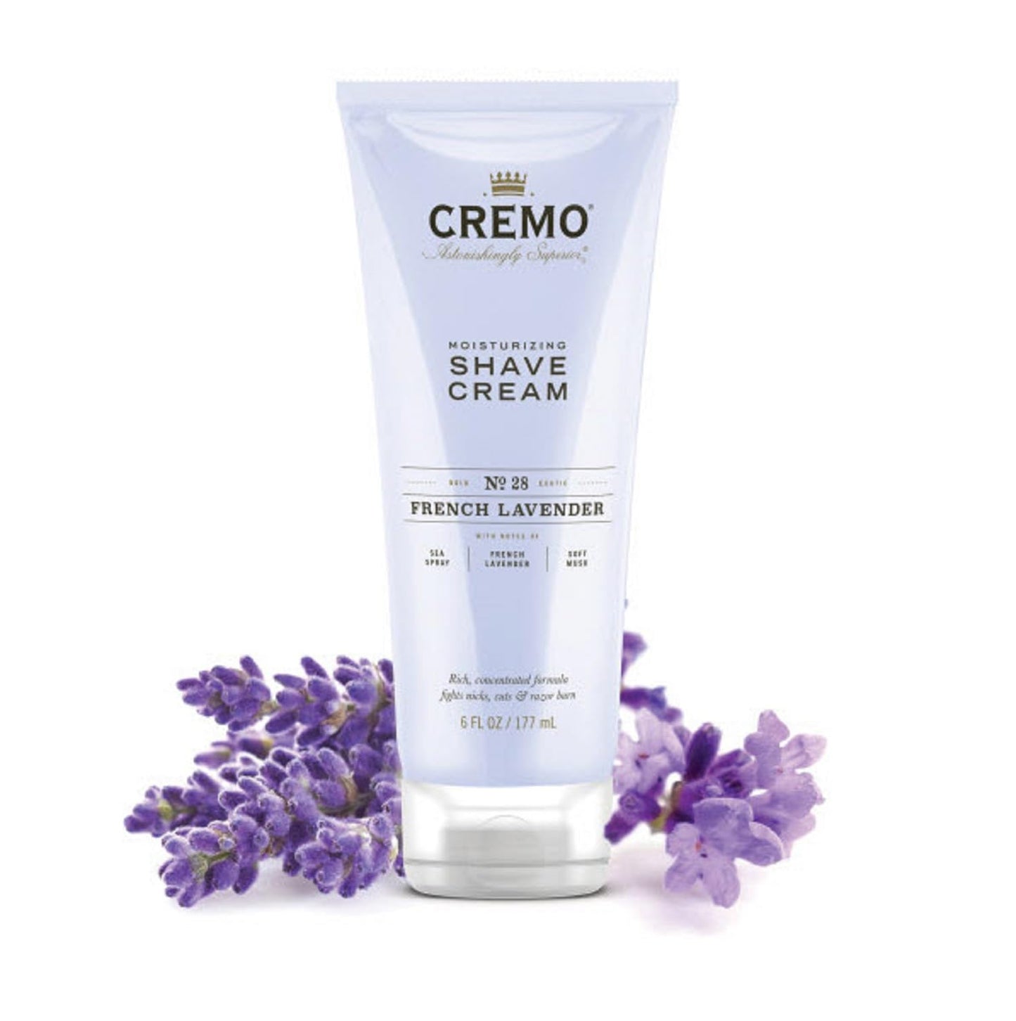 Cremo French Lavender Moisturizing Shave Cream, Astonishingly Superior Ultra-Slick Shaving Cream for Women Fights Nicks, Cuts and Razor Burn, 6 Fl Oz (Pack of 2)