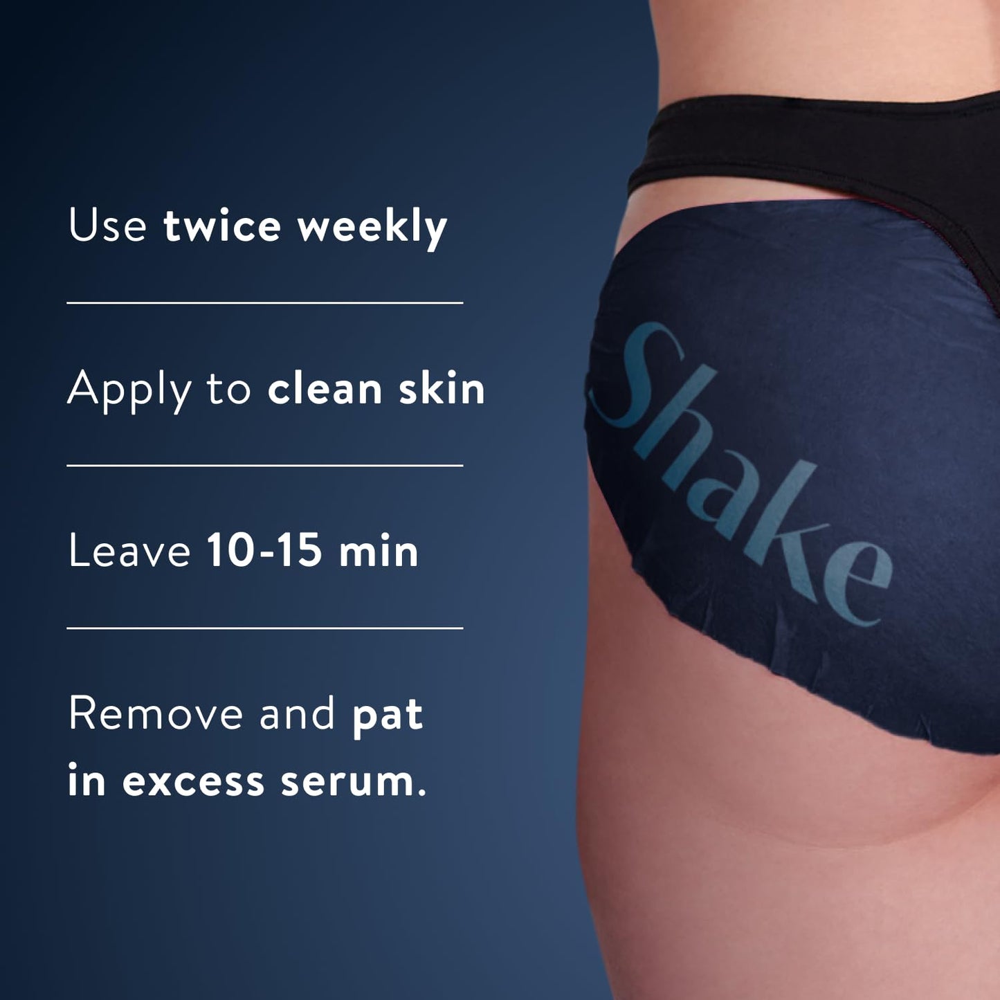 BAWDY Shake It 4 Pack - Marine Algae Beauty Mask for Your Butt - Firming + Illuminating Treatment for Your Behind - 2 Sheets, One for Each Cheek - Clean Beauty for Your Butt (4 Single Use masks)