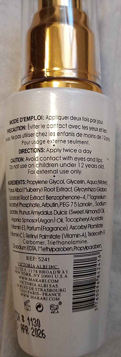 Makari Naturalle Multi-Action Extreme Skin Brightening Serum (1.7 oz) | Brightening Treatment for Dark Spots and Under Eye Circles | Moisturizer for Dry and Irritated Skin with Argan Oil and SPF 15