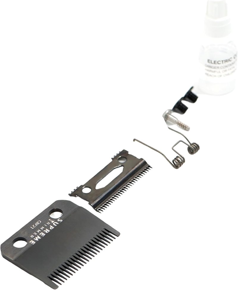 DLC Coated Steel Replacement Blade for Supreme Trimmer | Fade Blade Compatible with Darkstar72 & Most Hair Clippers - Black