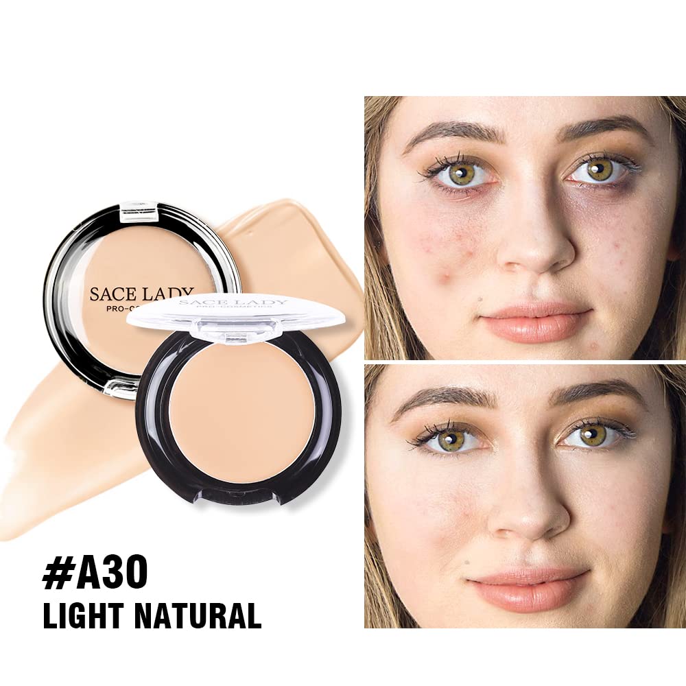 Full Coverage Concealer Cream - Waterproof Matte Makeup for Dark Spots & Under Eye Circles | 3 Pack, Light Natural (3×5g)