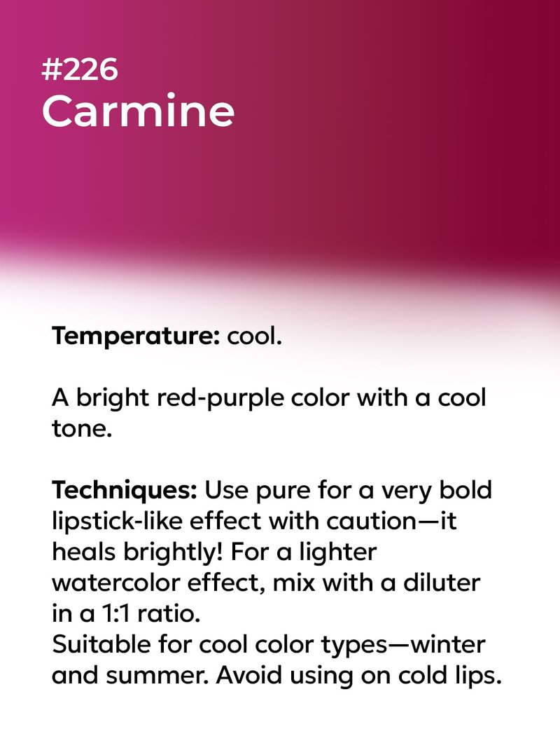 NE PIGMENTS #226 Carmine - By Elena Nechaeva - Lip Pigment - Permanent Makeup - Professional Tattoo Ink