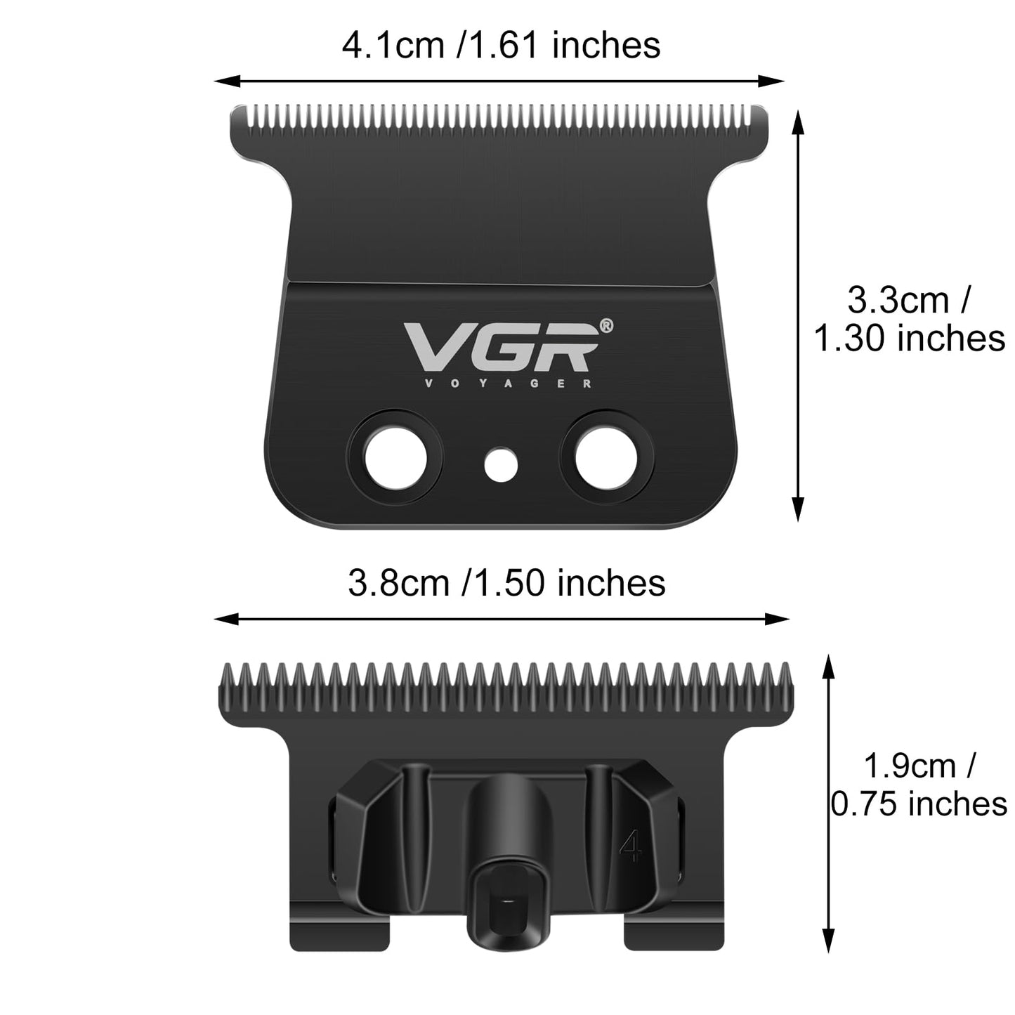 VGR 906/992/640 Trimmer T Blade Replacement, Carbon Steel T Shaped Blade with Zero Gapped for Clipper, Adjustable Precision for Professional Grade Trimmers
