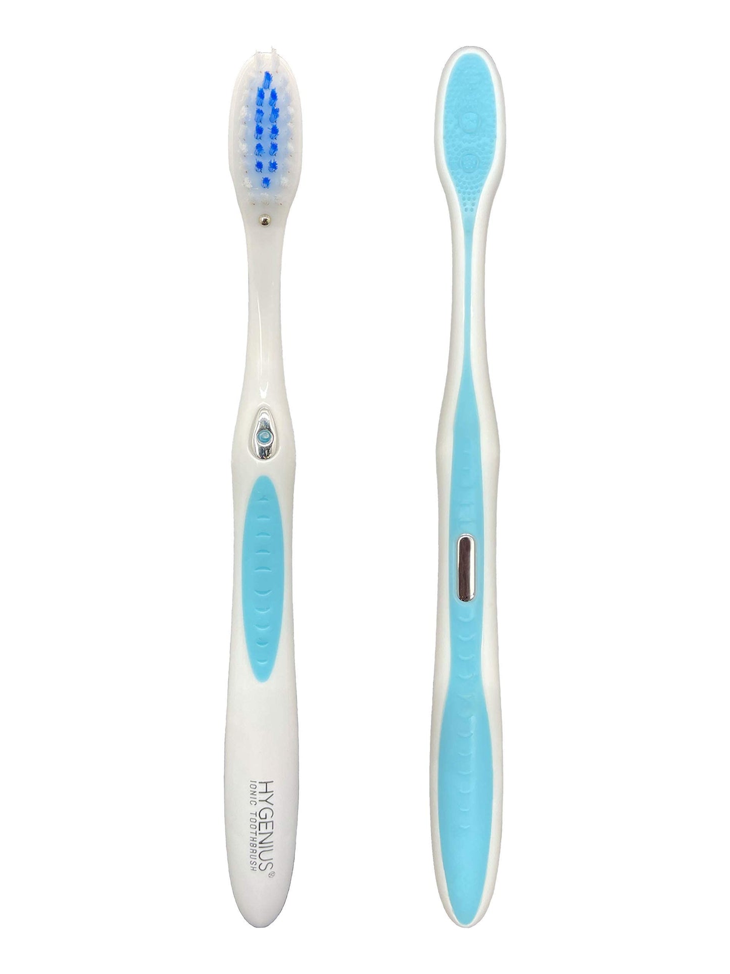 HyGenius Ionic Toothbrush. The Ultimate Plaque Fighting Trillion ION Toothbrush. A Dentist Clean at a Drug Store Price. (Aqua)