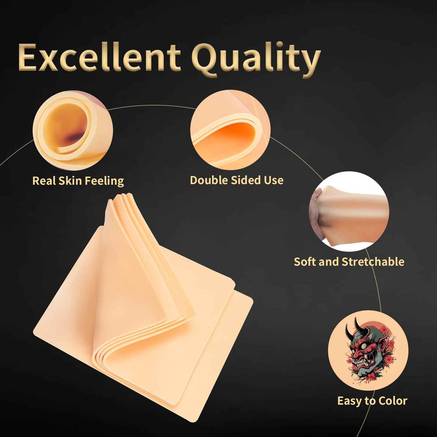 Tattoo Practice Skin, 10Pcs 3MM 8in x 6in Fake Skin Blank Tattoo Practice Skin, Double Sides Fake Skin, Tattoo for Beginners and Tattoo Artists Tattoo Supplies