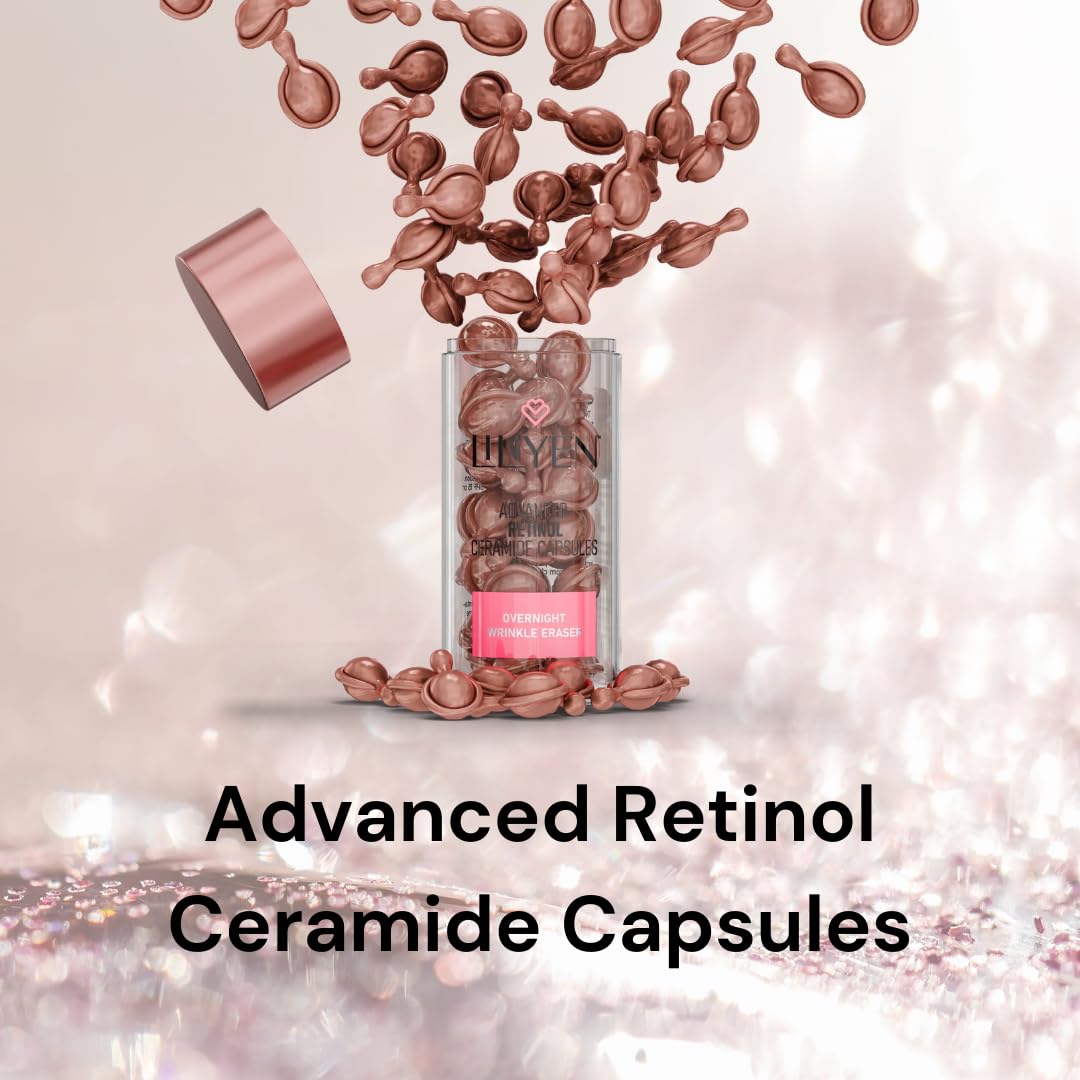 Liliyen Advanced Retinol Ceramide Capsules - Overnight Wrinkle Eraser, 30 Biodegradable Capsules, 0.50 fl. oz.