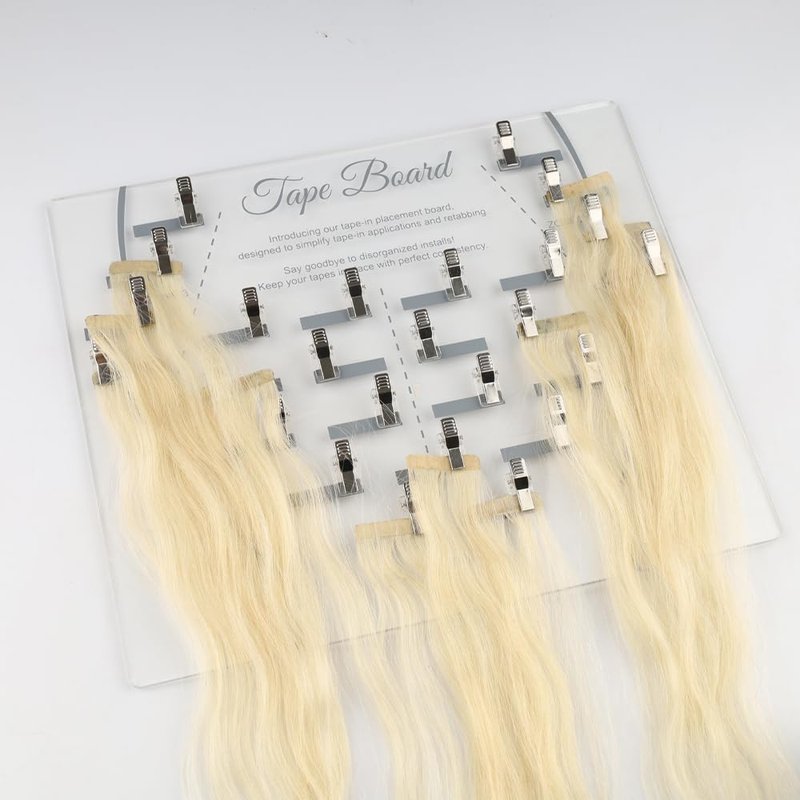 Tape Placement Board - 25 Clips Acrylic Hair Extensions Hanger | Hair Display Holder Rack for Styling and Hairdressing