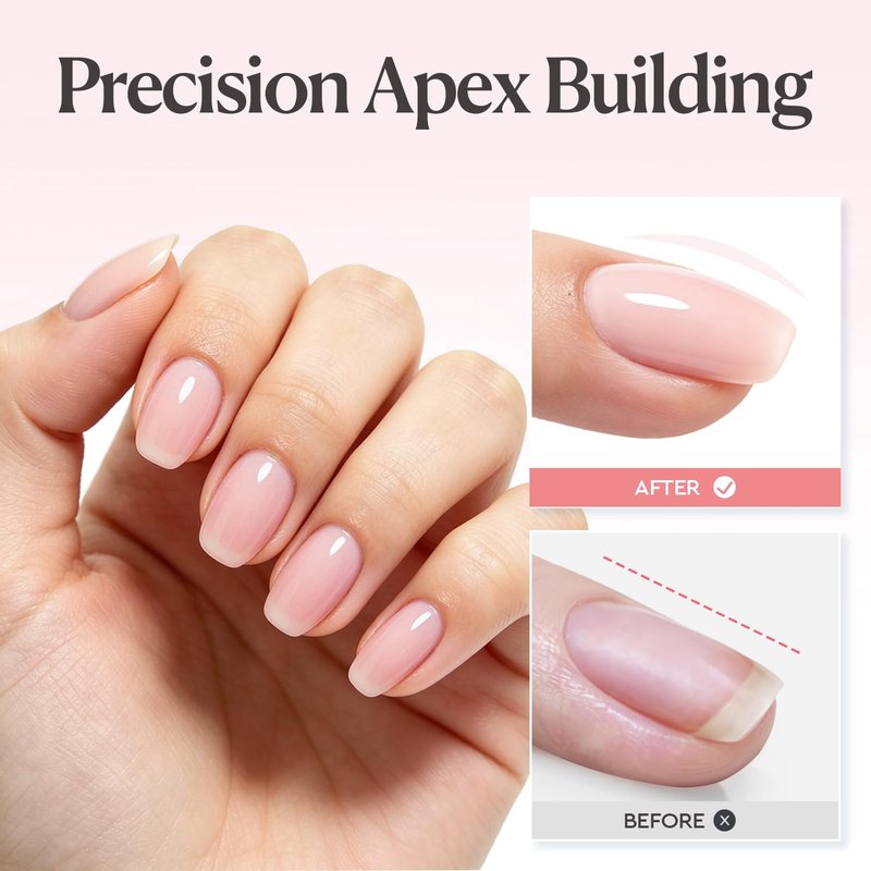 AzureBeauty Builder Gel for Nails, 18ml 7-in-1 Rose Blush Self-Leveling Nail Strengthener for beginners, UV/LED Soak Off Builder Gel for Apex, Extension, Overlay & Rhinestone, Base & Top Coat Needed