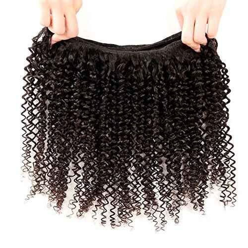 ISEE Hair Virgin Malaysian Deep Curly Jerry Curly Human Hair One Bundles,100% Unprocessed Human Hair Extensions Natural Black Can Be Dyed (14'')