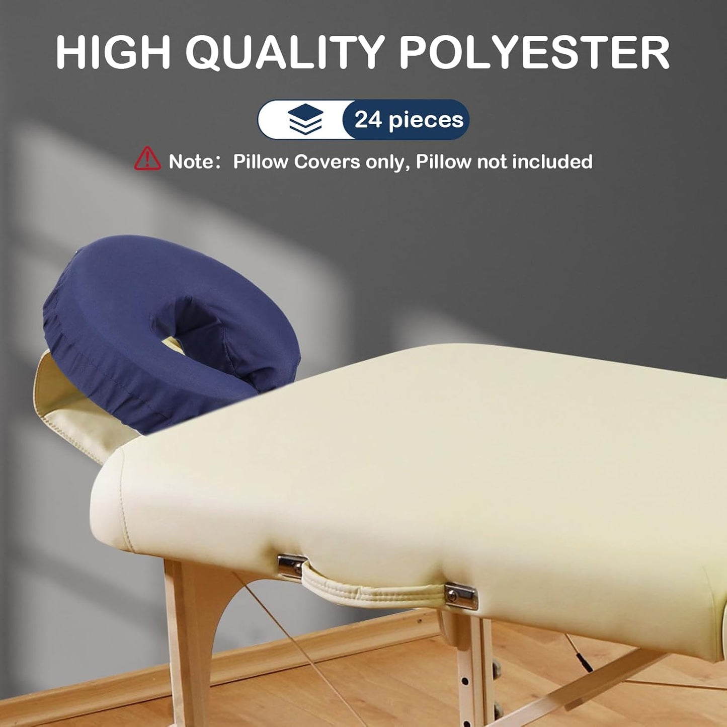 Macarrie 24 Pcs Face Cradle Covers - Soft Microfiber Massage Table Headrest Sheets | Oil-Proof Navy Blue