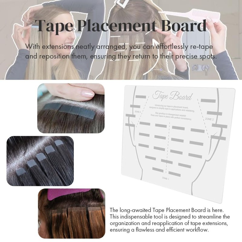 Tape Placement Board - 25 Clips Acrylic Hair Extensions Hanger | Hair Display Holder Rack for Styling and Hairdressing