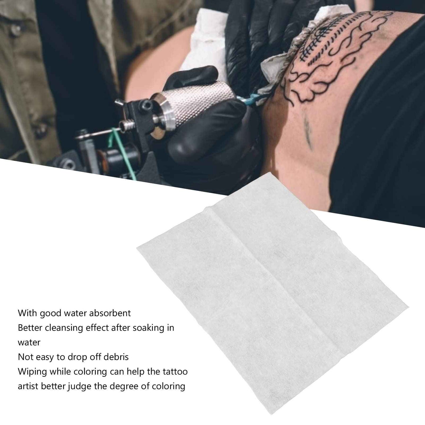 100pcs Wipe Paper Disposable Cotton, Strong Water Absorption, Cleansing Towel Tissue, Soft Skin Friendly for Tattoo, Makeup Removal Face Washing