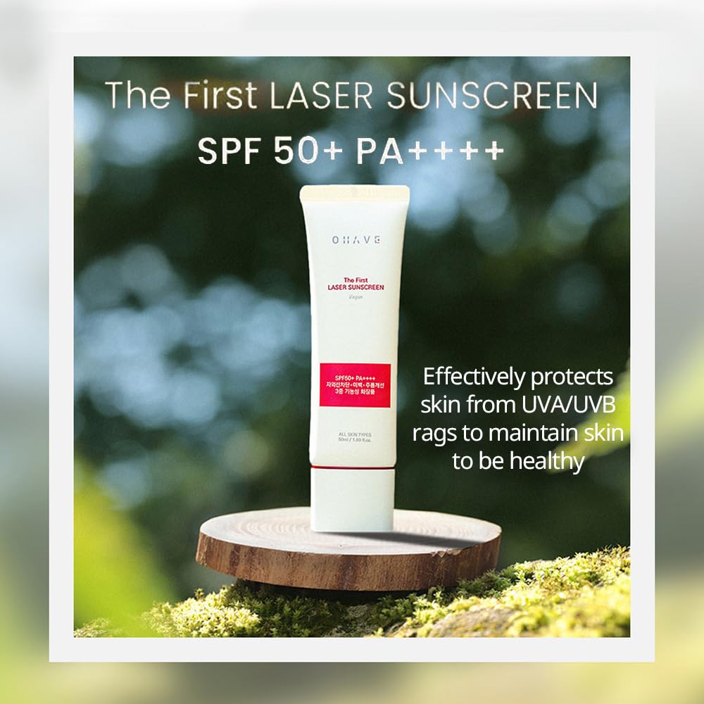 OHAVE Sunscreen SPF 50+ PA++++ Broad Spectrum Sunblock | Lightweight, Non-Greasy & Water-Resistant | Moisturizing UV Protection for Face & Body | UVA/UVB Defense | For Sensitive & All Skin Types