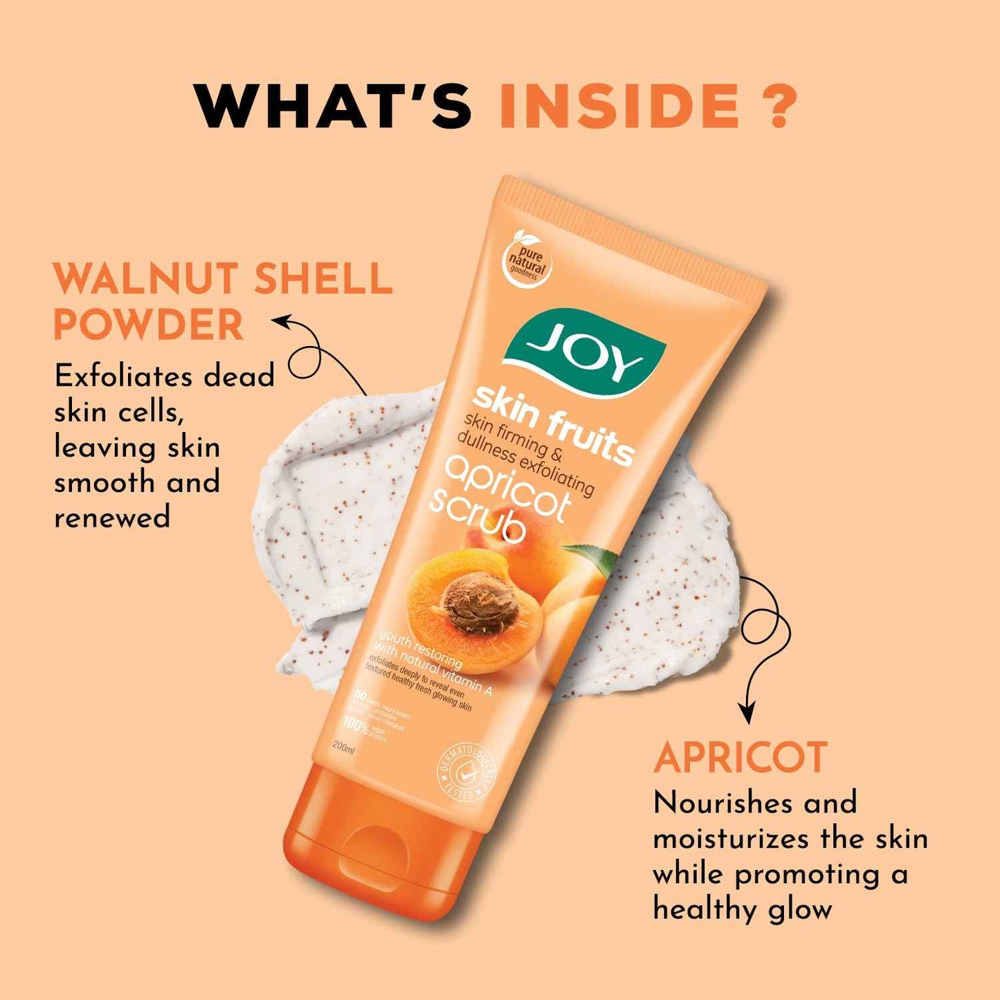 Joy Skin Fruits Gentle Moisturizing Apricot Scrub , 200ml