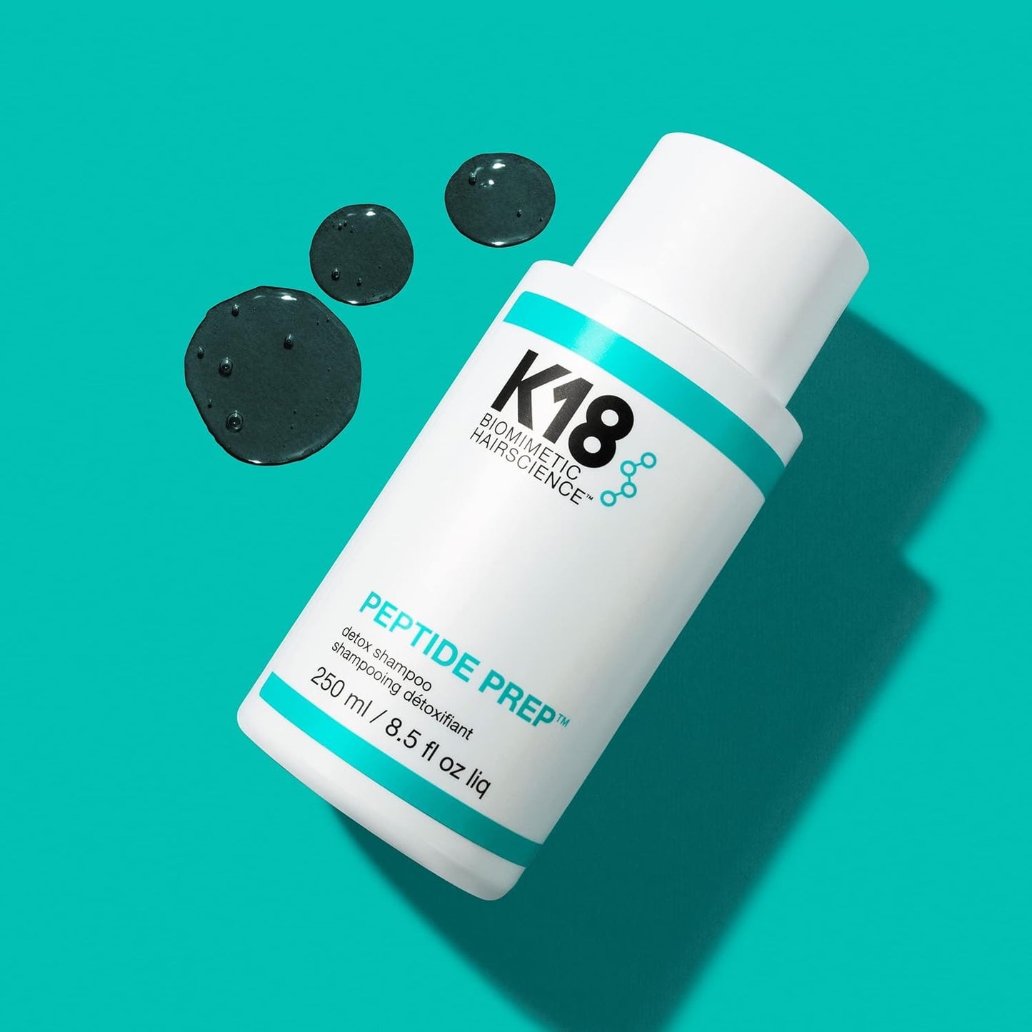 K18 Peptide Prep Detox Shampoo - Color Safe Clarifying Shampoo for Build Up Removal - Gently Removes Dirt, Oil + Metals from Hard Water with Activated Charcoal + Salicylic Acid (16 Fl oz)