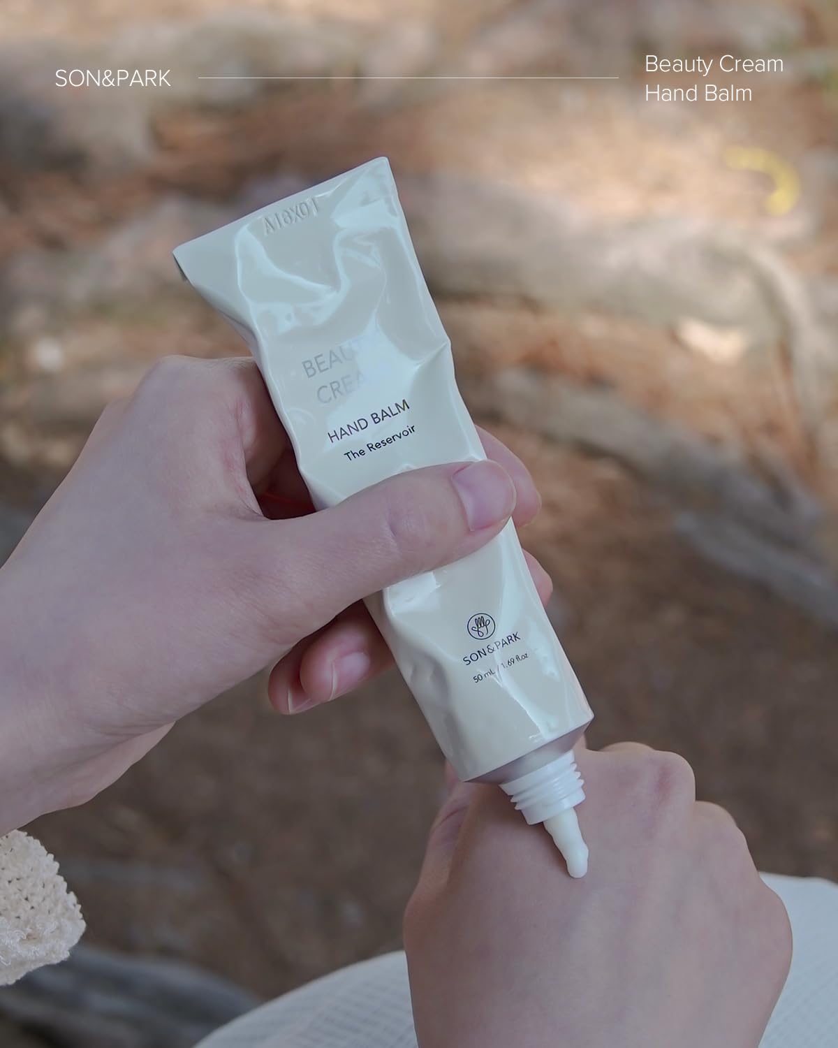 SON&PARK Beauty Water Vegan Hand Balm Cream THE RESERVOIR, Instant Relief Moisturizing Hand Lotion, Shea Butter, Fast Absorbing, Fragrance Hand Balm, On-the-Go Hydration & Protection (50mL, 1.69fl.oz)