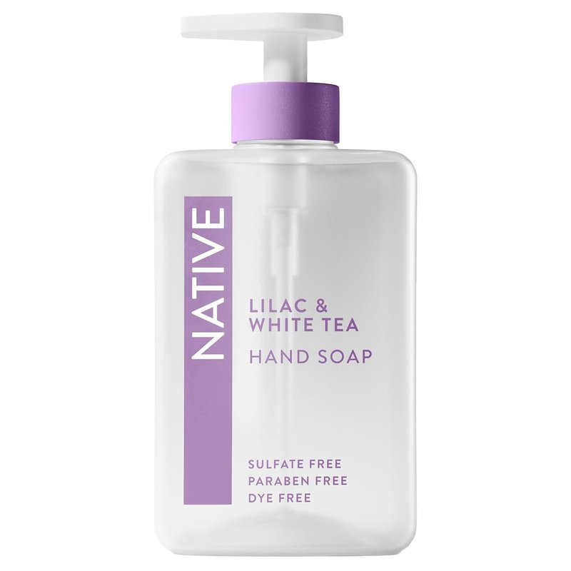 Liquid Hand Soap - Lilac & White Tea Scent | Non-Drying, Plant-Based Formula, 13 oz Bottle