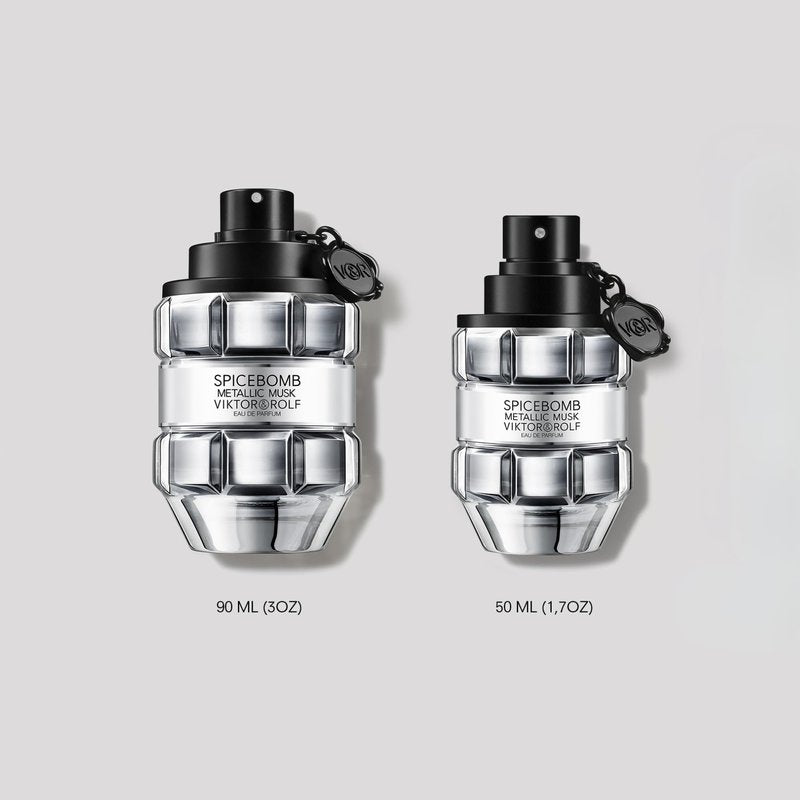 Viktor&Rolf - Spicebomb Metallic Musk - Eau de Parfum - Cologne for Men - Ambery Fragrance - With Warm Musk, Silver Suede & Black Pepper - 3 Fl Oz
