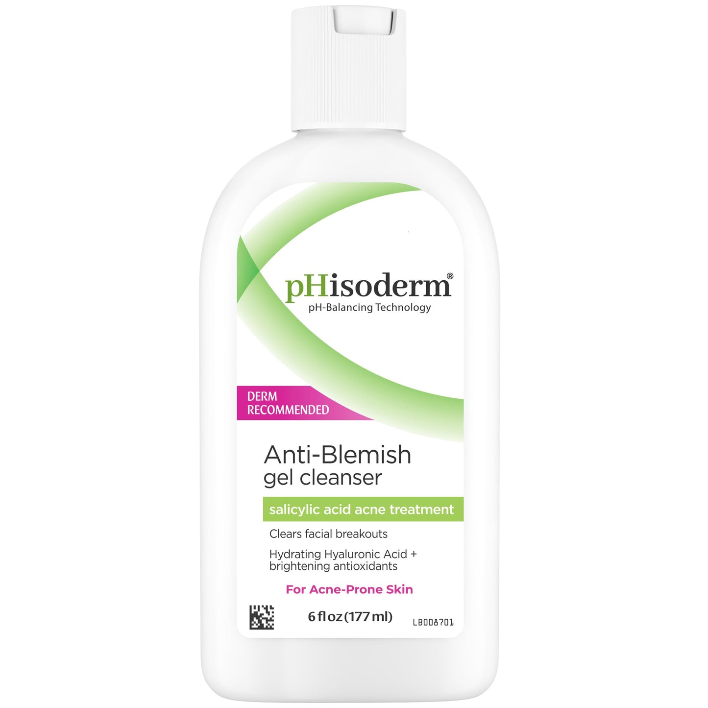 pHisoderm Anti-Blemish Salicylic Gel Cleanser For Acne, pH Balanced Clears & Prevents Breakouts, Free From Parabens, Sulfates, Mineral Oil, Soap, Alcohol & Dyes, 6 Fl Oz (3 x 6 fl oz)