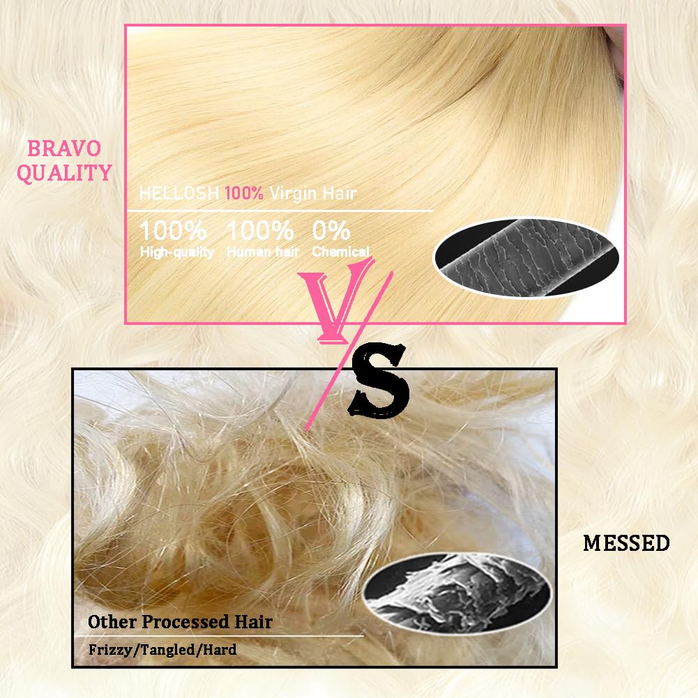 ZDLAQ 613 Bundles Blonde Bundles Human Hair 14 Inch 613 Body Wave bundles 100% Unprocessed 12A Grade Brazilian Virgin Hair Bundles 1 Bundle Human Hair 613 Blonde Bundle Hair Extensions for Women