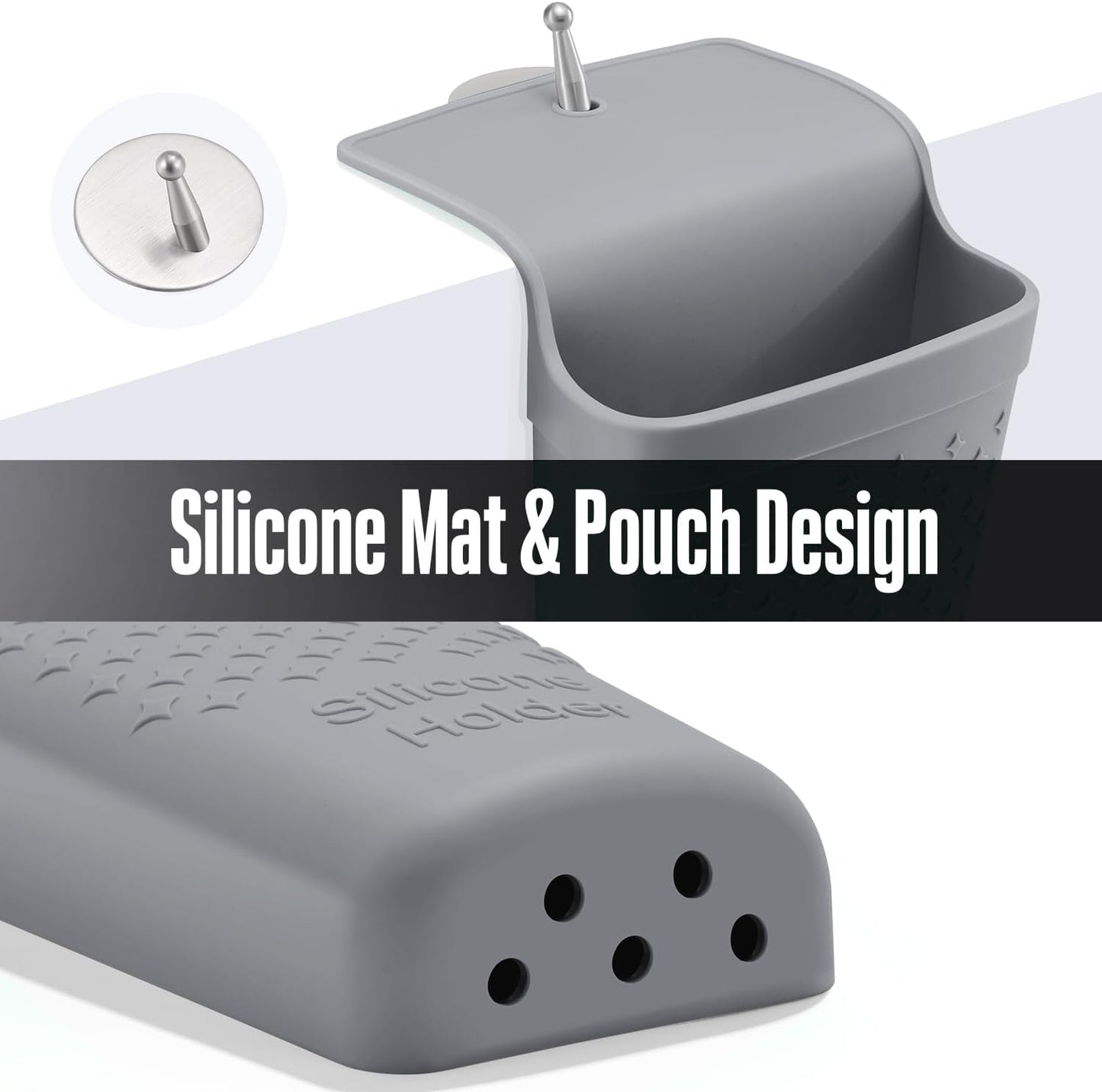 Heat Resistant Silicone Hair Iron Mat - Portable Travel Pouch for Styling Tools | 2 Pack (Gray)