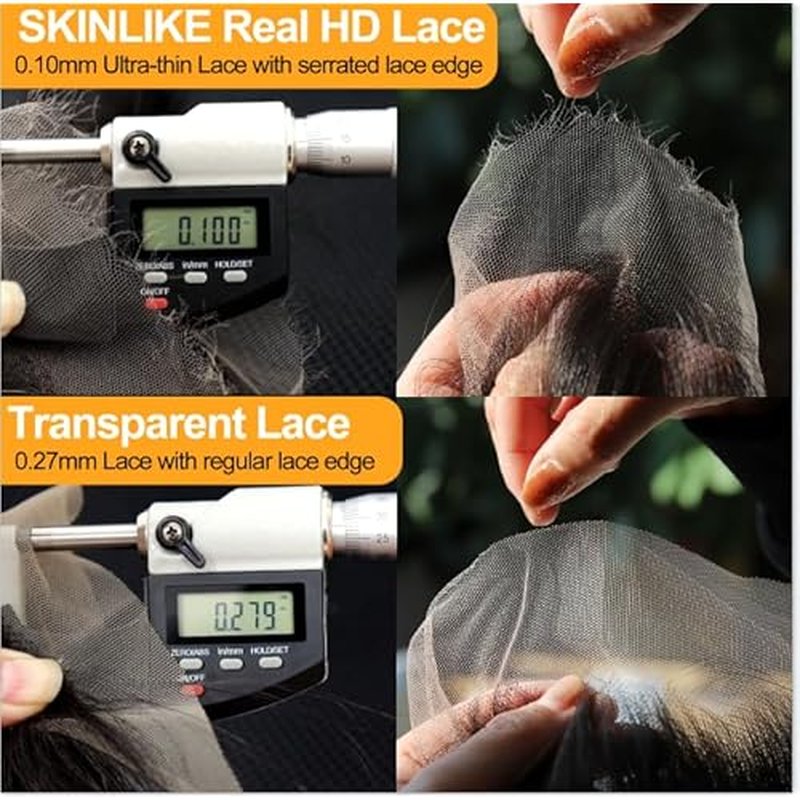 BEEOS Yaki Straight 5x5 SKINLIKE Real HD Lace Closure, Pre-Plucked Bleached Knots Natural Black Human Hair 16 Inch